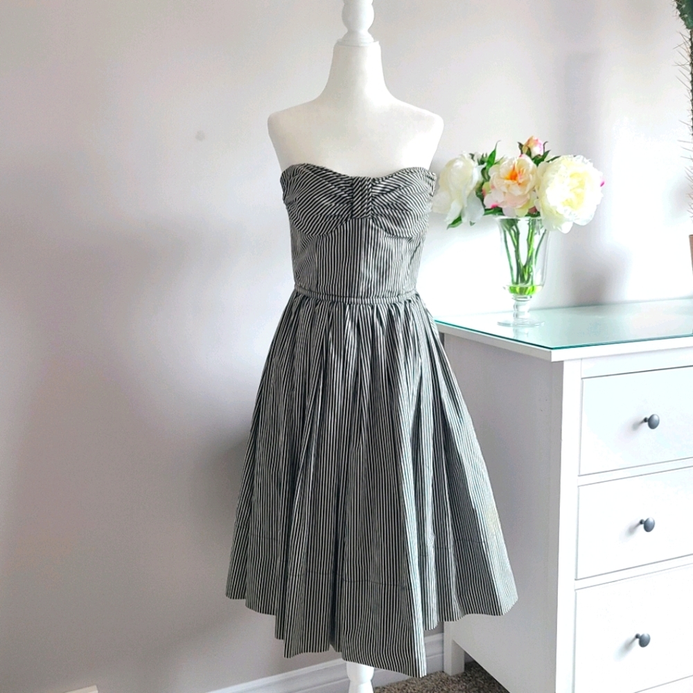 VTG Jil Sander Strapless Midi Dress - Sz 36